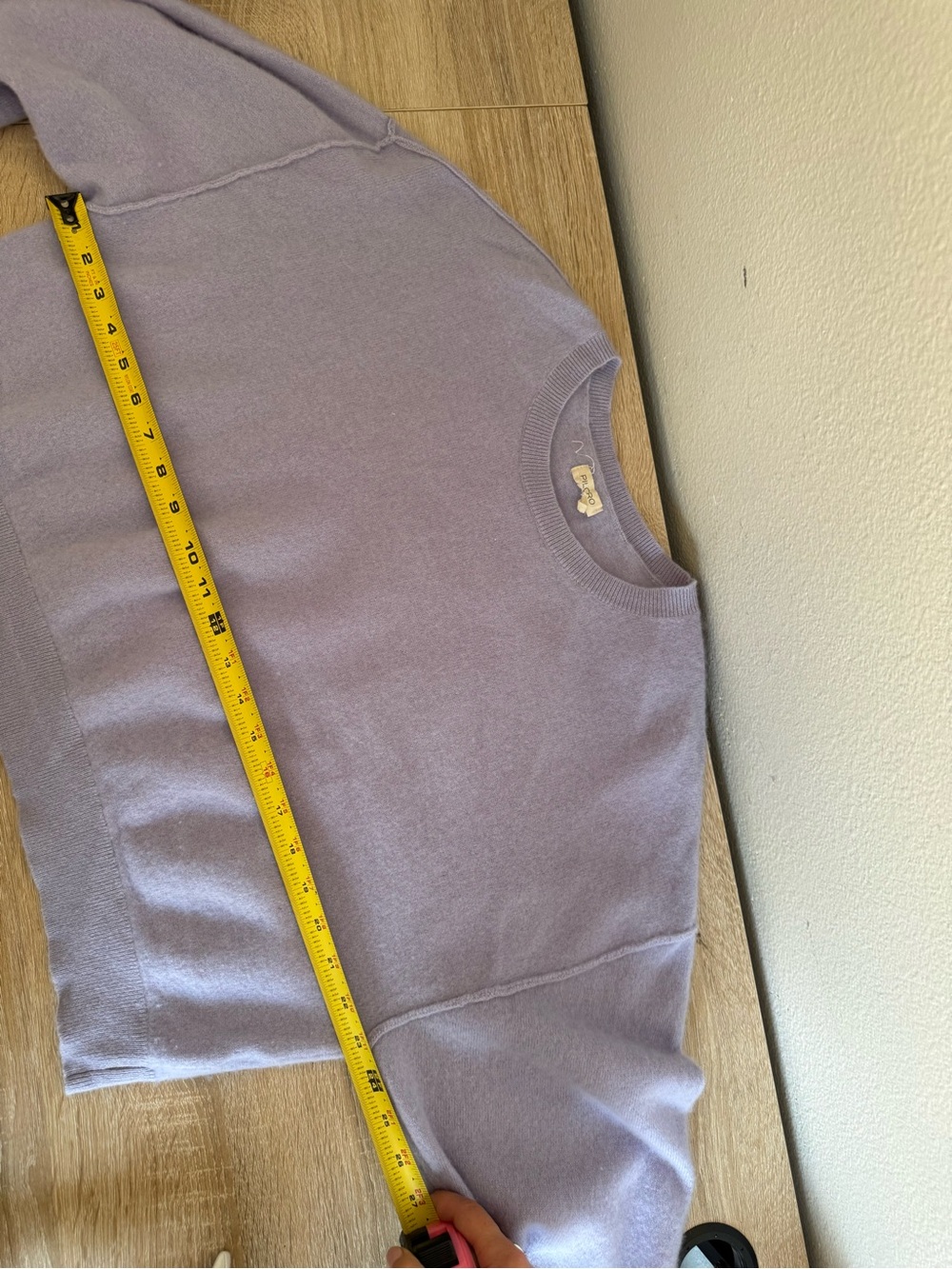 Anthropologie Pilcro Alani Cashmere Sweater Lavender Cropped Crewneck Sz M - Picture 5 of 5